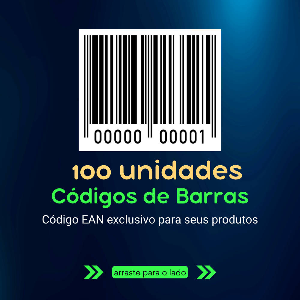 100 Códigos de Barras EAN Para Loja Virtual e Marketplace