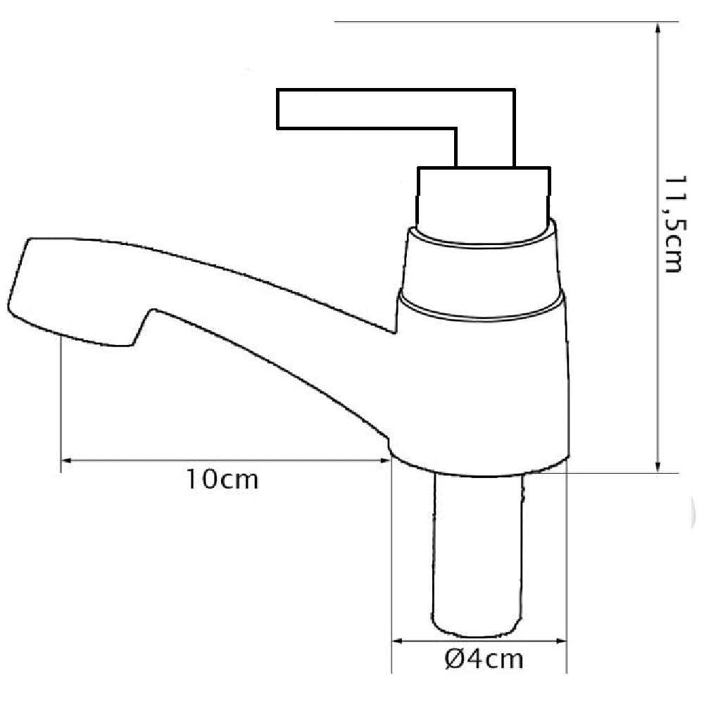 Torneira para banheiro bancada 1/4 de volta baixa - PRETO