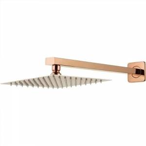 Ducha Quadrada rose Em Inox 20x20 Braço 38 Cm ROSE Parede