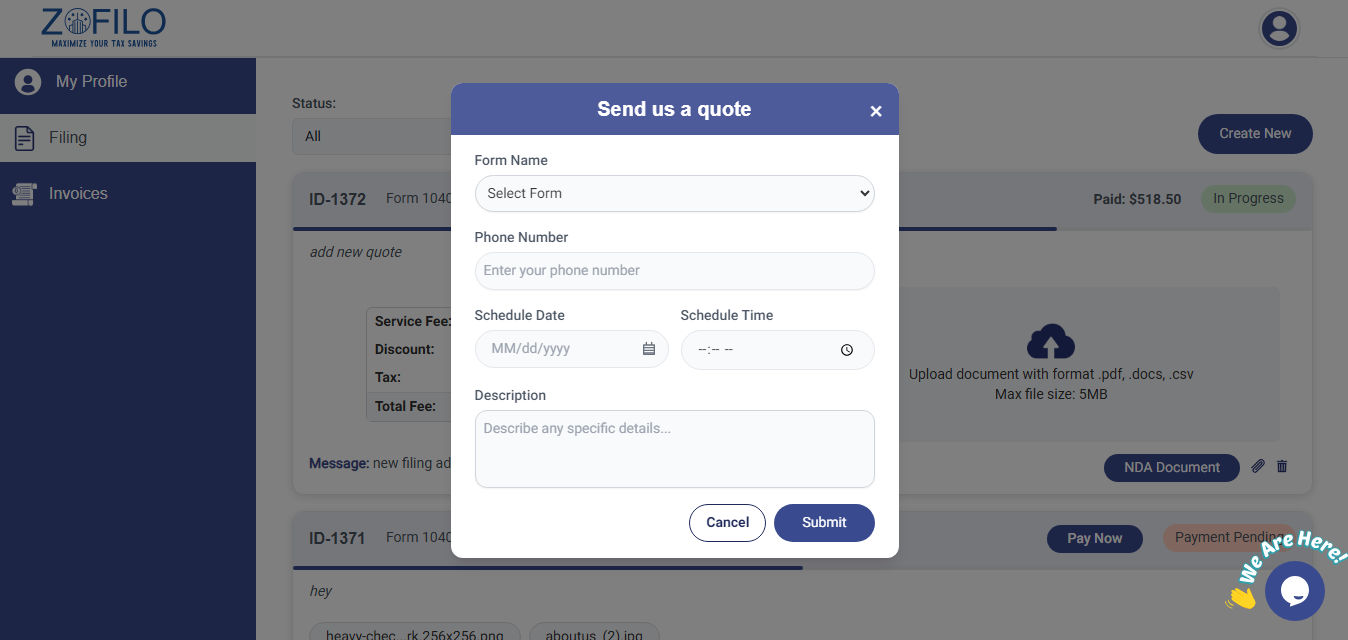 send quote