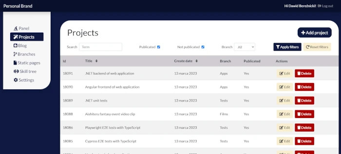 Angular web application