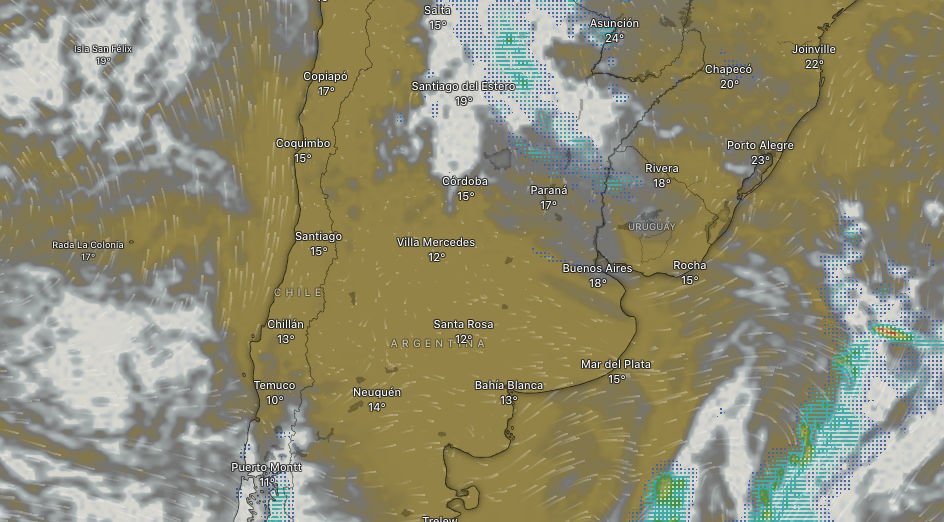 Un sistema frontal provocará un marcado descenso de temperatura en Mendoza con aire polar, heladas en zonas rurales y la posibilidad de algunas precipitaciones aisladas en distintos sectores.