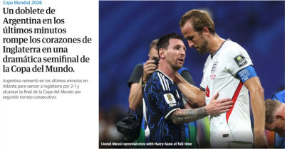 La Selección argentina venció 2-1 a Inglaterra en una semifinal inolvidable y jugará por un nuevo título mundial. En Atlanta, el equipo de Lionel Scaloni volvió a mostrar carácter para dar vuelta un partido que había comenzado cuesta arriba: Enzo Fernández marcó un golazo para empatar y Lautaro Martínez apareció con un cabezazo decisivo para sellar la clasificación ante la mirada de Lionel Messi.