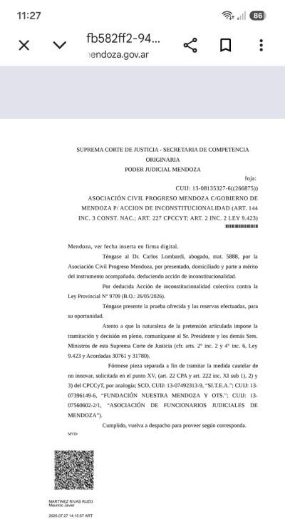 La Suprema Corte de Mendoza admitió una acción de inconstitucionalidad contra la ley de Autonomía Municipal y deberá resolver si el proceso de reforma constitucional es válido.