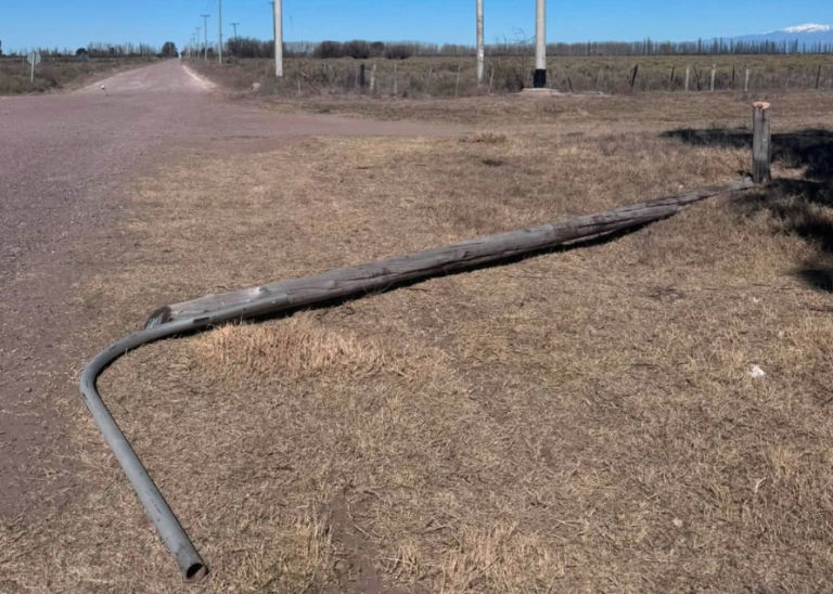 San Rafael registró dos robos y hechos de vandalismo contra el alumbrado público. Cortaron un poste con motosierra y robaron 200 metros de cable.
