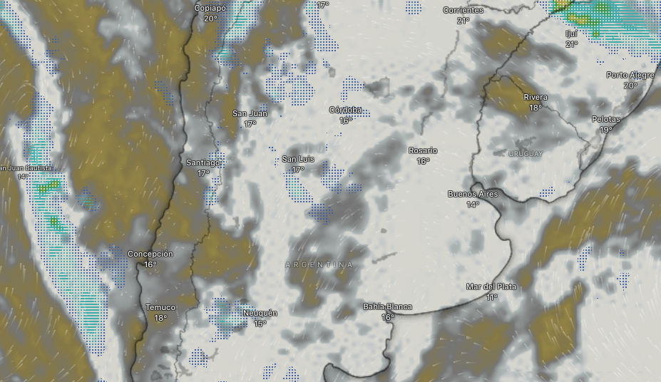 El pronóstico en Mendoza anticipa lluvias desde este domingo, precipitaciones más intensas el lunes por la noche y una mejora parcial el martes.