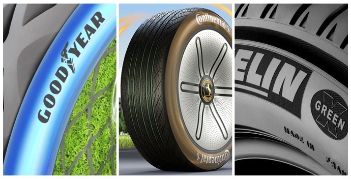 Green tyres made with sustainable raw materials