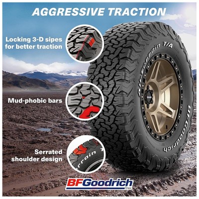 Tyre BF GOODRICH ALL TERRAIN T/A KO2 10PR RWL RAISED WHITE LETTERS LRE 285/70R17LT 121/118R
