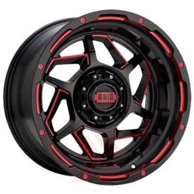 GRID GD14 GLOSS BLACK WITH RED ACCENTS