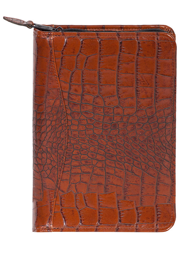 Leather Zip Pad, Croco/ Ostrch/ Etrusco/ Lizard