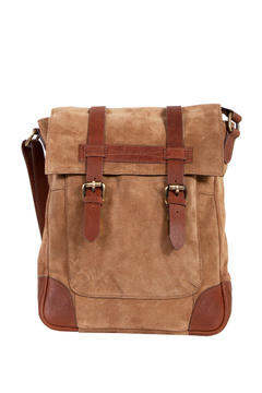 Suede And Leather Messenger Bag, Front