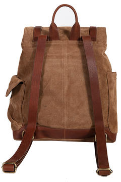 Suede And Leather Trim Backpack, Back