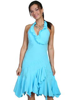 Cotton Ruffled Halter Dress, Front