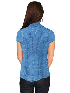 Cotton Cap Sleeve Blouse, Back