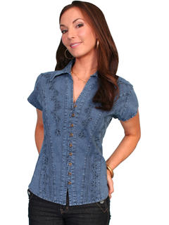 Cotton Cap Sleeve Blouse, Front