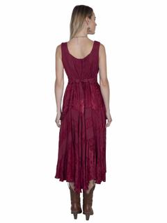 Full Length Lace-Up Front Sleeveless Dress, Back