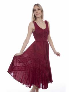 Full Length Lace-Up Front Sleeveless Dress, Front