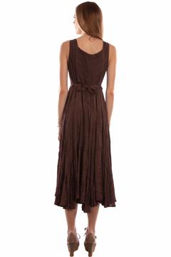 Full Length Lace-Up Front Sleeveless Dress, Back