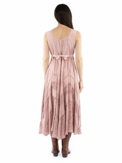 Full Length Lace-Up Front Sleeveless Dress, Back