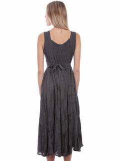 Full Length Lace-Up Front Sleeveless Dress, Back