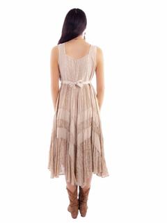 Full Length Lace-Up Front Sleeveless Dress, Back