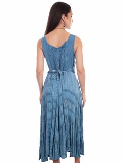 Full Length Lace-Up Front Sleeveless Dress, Back