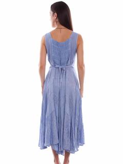 Full Length Lace-Up Front Sleeveless Dress, Back