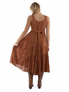 Full Length Lace-Up Front Sleeveless Dress, Back