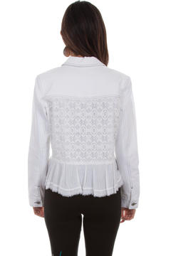 This Contemporary Jean Jacket Features A, Back