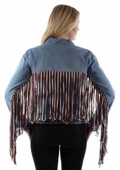Americana Denim Fringe Jacket, Back