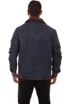 Denim And Leather Trim Jacket, Back