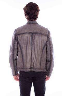 Slim Fit Leather Jacket, Back