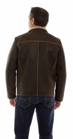 Shearling-Lined Leather Jacket, Back