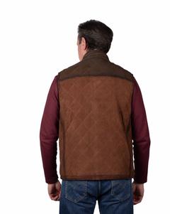 Heritage Quilted Leather Snap Front Vest, Back
