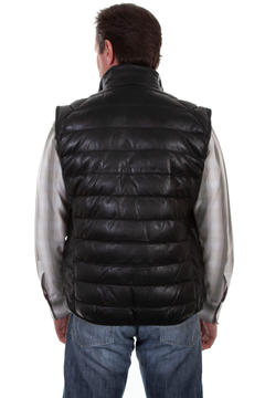 Color-Block Quilted Puffer Vest, Back