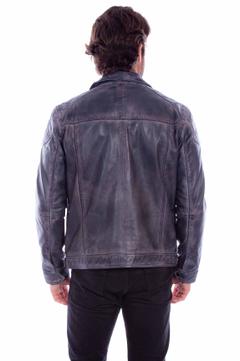 Zip Front Leather Jacket, Back