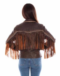 Fringe Embroidered Button Up Jacket, Back