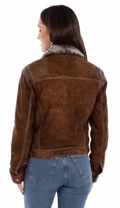 Distressed Suede Jean Jacket, Back