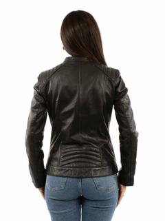 Lambskin Leather Moto Jacket, Back