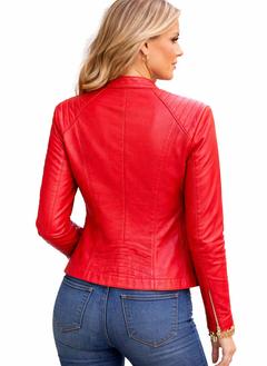 Lambskin Leather Moto Jacket, Back