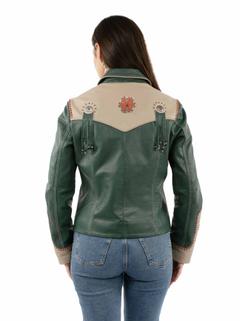 Teal Leather Jacket, Back