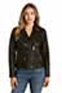 Asymmetrical Zip Leather Jacket, Front