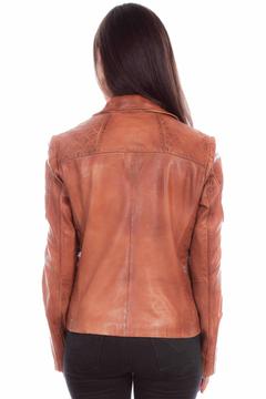 Sanded Leather Motorcycle Jacket, Back
