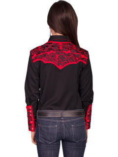 Poly/Rayon Blend Snap Front Blouse, Back