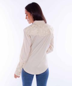 Poly/Rayon Blend Snap Front Blouse, Back