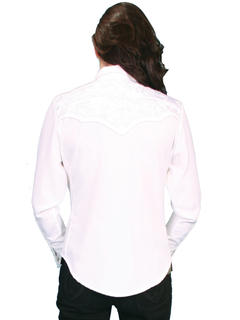 Poly/Rayon Blend Snap Front Blouse, Back