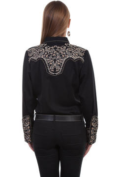 Poly/Rayon Blend Blouse Has A Snap, Back