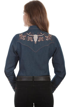Poly/Rayon Blend Shirt Has Snap Front, Back