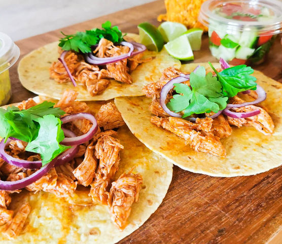 Billede 2 af 6 af Tacos med Mexi-Pulled Pork og Svinekæber i Øl og Honning