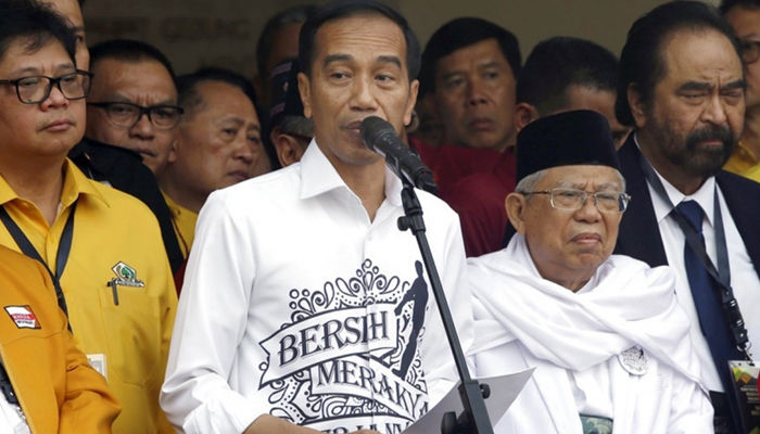 Capres Cawapres 01, Jokowi dan KH Ma'ruf Amin (Foto AFP)